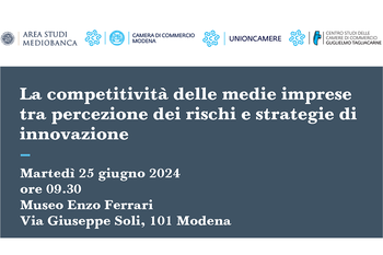 Evento "La competitività delle medie imprese tra percezione dei rischi e strategie di innovazione"