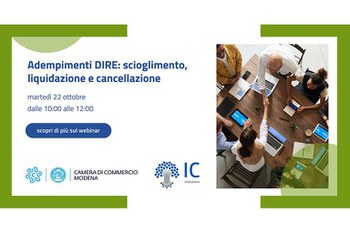 Webinar gratuito "Adempimenti DIRE: scioglimento, liquidazione e cancellazione"